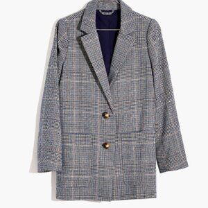 Madewell Dorset Blazer in Navy Glen Plaid Sz L